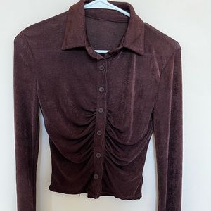 Brown button up